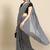 Black polka dot poly georgette saree