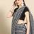 Black polka dot poly georgette saree