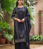 women regular thread work  cotton kurta palazzos with dupatta
