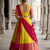 South Indian Style Semi-Stitched Half Saree with Blouse and Dupatta