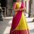 South Indian Style Semi-Stitched Half Saree with Blouse and Dupatta