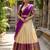 South Indian Style Semi-Stitched Half Saree with Blouse and Dupatta