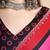Red striped beads and stones satin saree