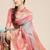Pink pink & blue ethnic motifs woven design zari banarasi saree