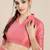 Pink pink & blue ethnic motifs woven design zari banarasi saree