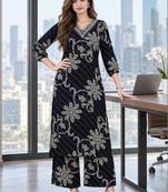 women ethnic motifs printed regular kurta with palazzos