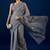 Grey grey floral embroidered sequence  chiffon saree