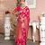 Pink woven design zari organza saree