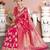 Pink woven design zari organza saree