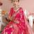 Pink woven design zari organza saree