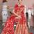 Red red floral woven design zari detailed organza saree