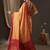 Peach peach-coloured & red woven design zari  georgette kanjeevaram saree