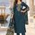women ethnic motifs embroidered regular thread work  cotton kurta with trousers & with