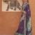 Purple purple & green geometric woven design zari saree
