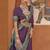 Purple purple & green geometric woven design zari saree