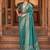 Teal woven design zari silk blend banarasi saree