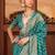 Teal woven design zari silk blend banarasi saree