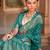 Teal woven design zari silk blend banarasi saree