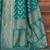 Teal woven design zari silk blend banarasi saree