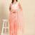Peach bandhani organza saree