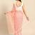 Peach bandhani organza saree