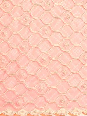 Peach bandhani organza saree 4