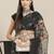 Black black floral organza saree