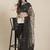 Black black floral organza saree