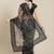 Black black floral organza saree