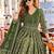 women ethnic motifs printed empire  cotton kurta with trousers & with dupatta