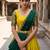 South Indian Style Semi-Stitched Half Saree with Blouse and Dupatta