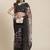 Black black floral organza saree