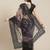 Black black floral organza saree
