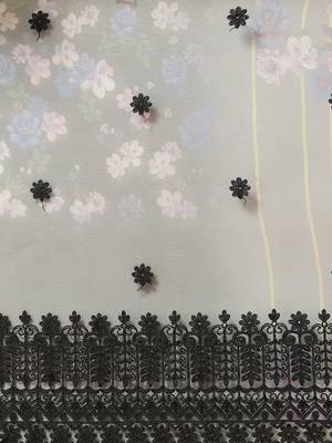 Black black floral organza saree 4