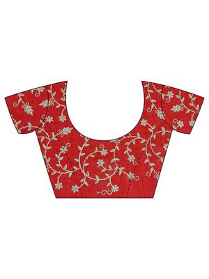 Red bandhani embroidered  georgette bandhani saree 4