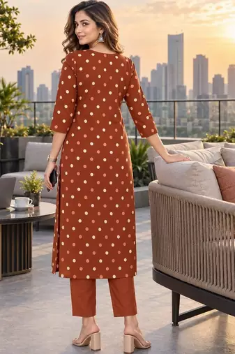 women ethnic motifs printed regular  cotton kurta with trousers & with dupatta
