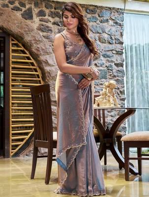 Multicolor embellished beads and stones  chiffon saree 2