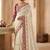 Off white floral embroidered  georgette designer saree