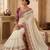 Off white floral embroidered  georgette designer saree