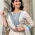 women ethnic motifs embroidered regular thread work kurta with trousers & with dupatta