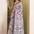 Purple batik printed silk blend ready to wear saree