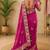 Maroon embellished floral mirror work  georgette designer saree