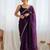 Magenta embellished sequinned tissue saree