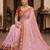 Pink floral embroidered  georgette designer saree