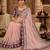 Peach floral mirror work  georgette designer saree