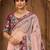 Peach floral mirror work  georgette designer saree