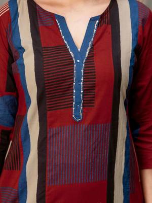 women printed regular  cotton kurta with palazzos & with dupatta 5