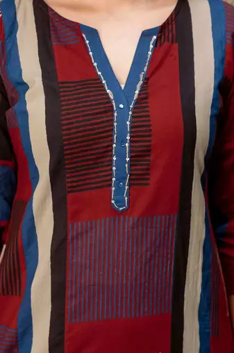 women printed regular  cotton kurta with palazzos & with dupatta