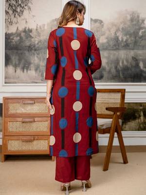 women printed regular  cotton kurta with palazzos & with dupatta 7