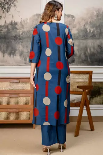 women printed regular  cotton kurta with palazzos & with dupatta